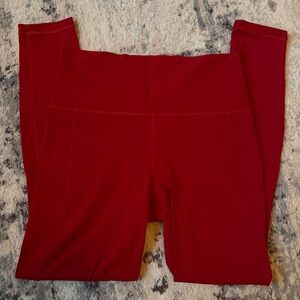 Athleta Salutation Stash High Rise 7/8 Red Leggings